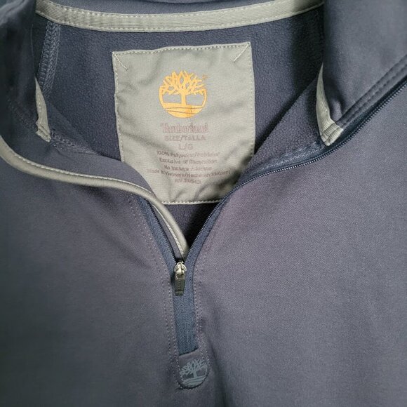 Timberland Men's Navy Blue 1/4 Zip Pullover Size L - Picture 2 of 6